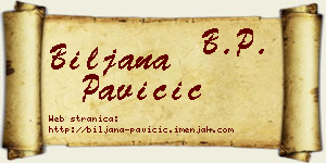 Biljana Pavičić vizit kartica